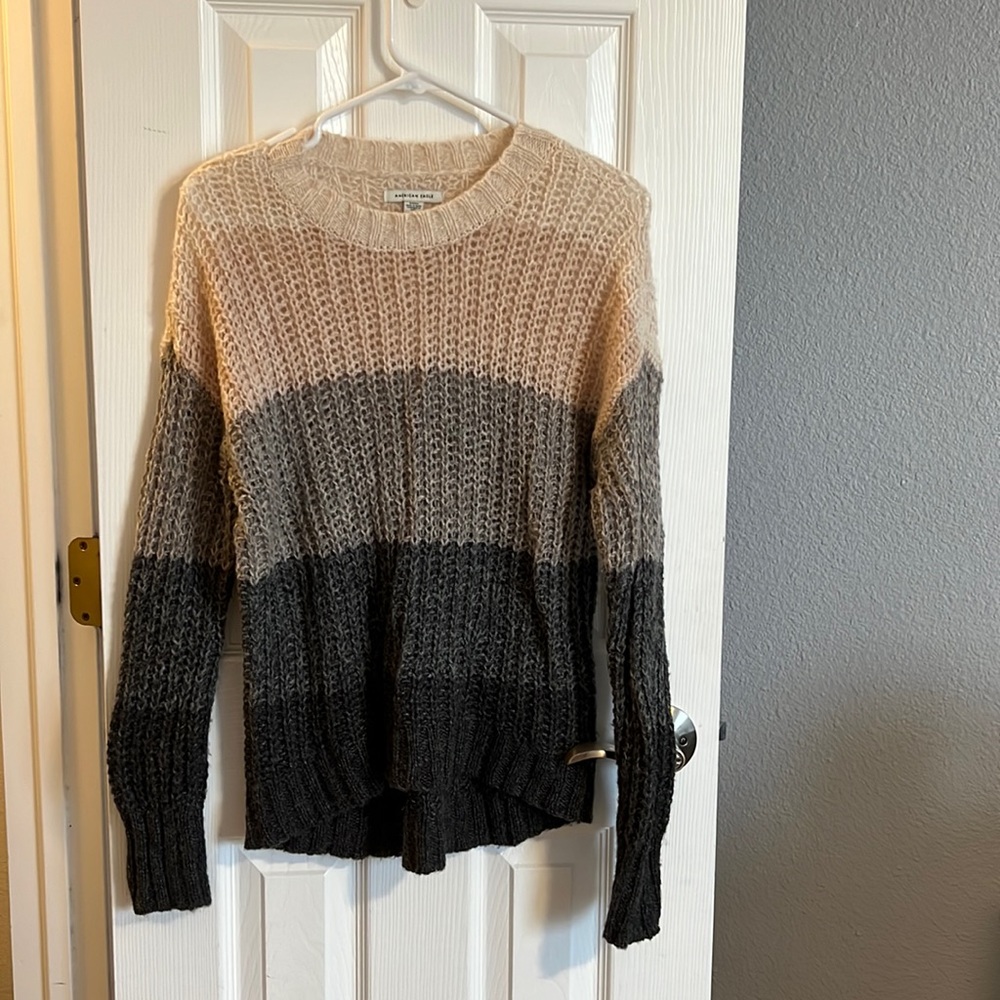 American Eagle color block sweater.